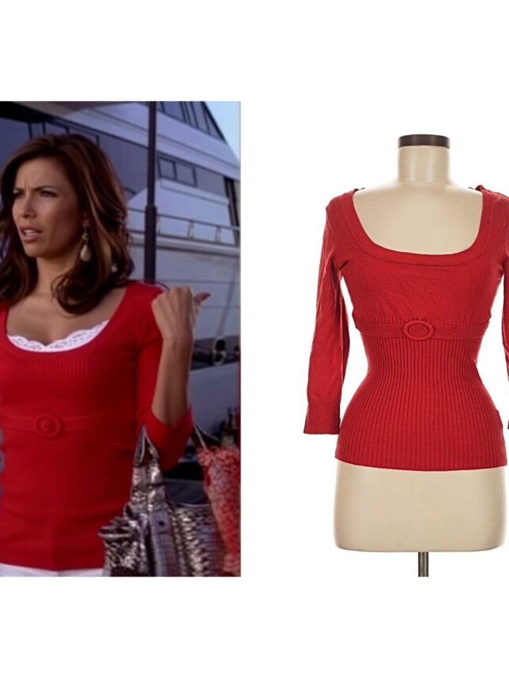 ASO GABRIELLE SOLIS DESPERATE HOUSEWIVES Silk Blend Red Top Sweater RARE